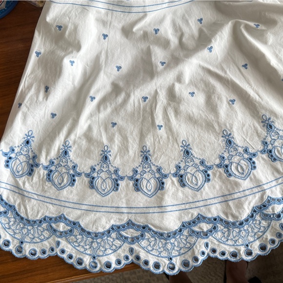 Jonathan Simkhai white & sky blue eyelet midi dress S/M Please read about size - Picture 11 of 16